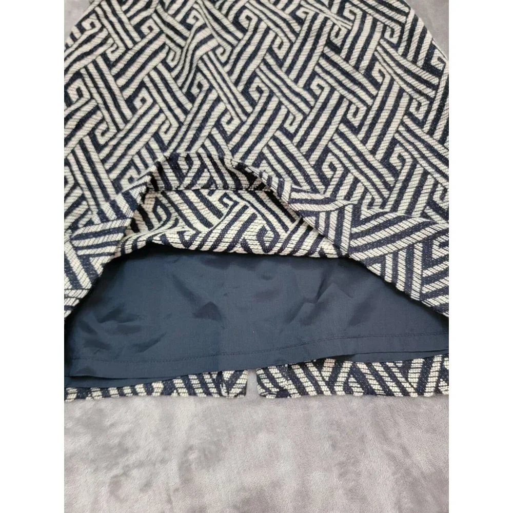 Antonio Melani Women's Size 4 Pencil Skirt geometric navy blue white‎